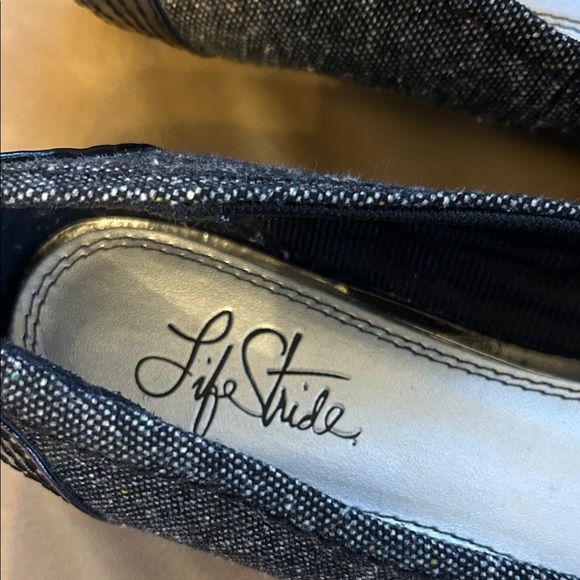 Black & Gray patent and tweed fabric Loafers - Picture 7 of 8